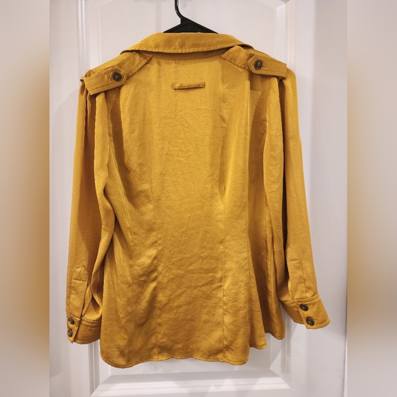 Nanette Lepore Mustard Yellow Silk Blouse - Picture 4 of 4